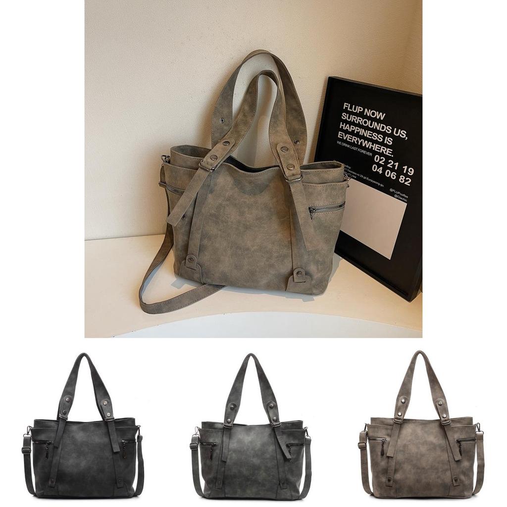 Retro Style Large Capacity Bag With Zipper Closure For Weekend Trips