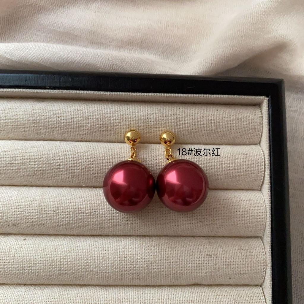 Simple Pearl Earrings Large Earrings Stud Earrings Versatile Fashion Women High-End Celebrity Temperament Light Luxury Earrings