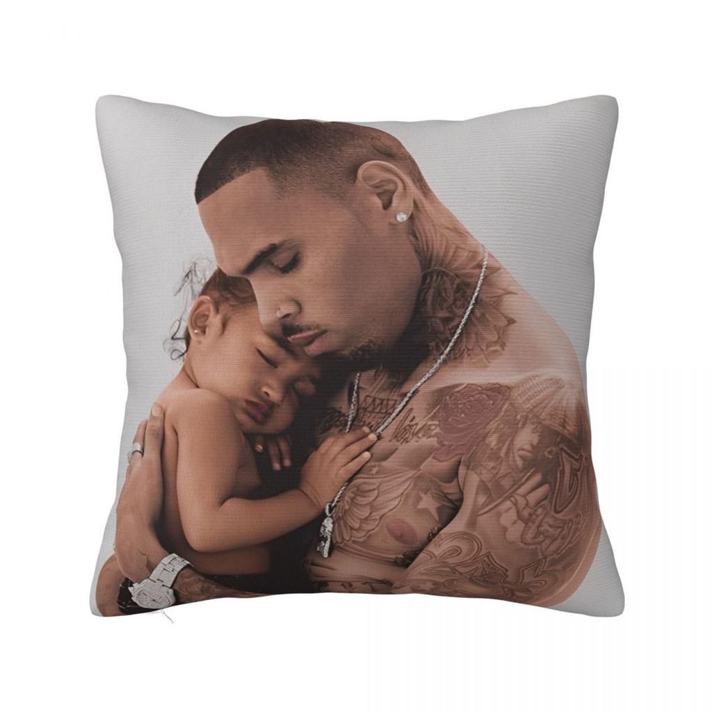Raooer Chris Brown  () Pillow Case Cushion Cover Soft Pattern Pillow Cover Kawaii Pillowcases For Chair Sofa Home Decoration