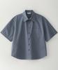 Beullusseonpeullawo Semi-Crop Formal Short Sleeve Shirt [Gray]