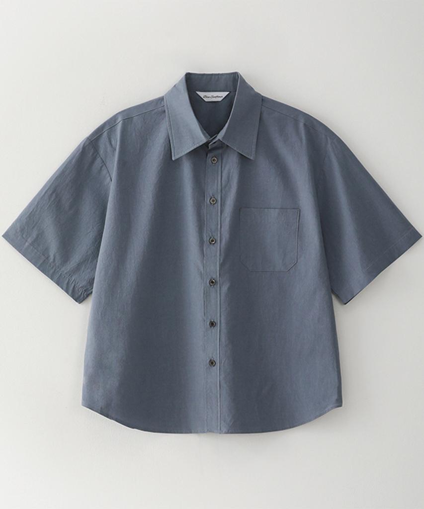 Beullusseonpeullawo Semi-Crop Formal Short Sleeve Shirt [Gray]