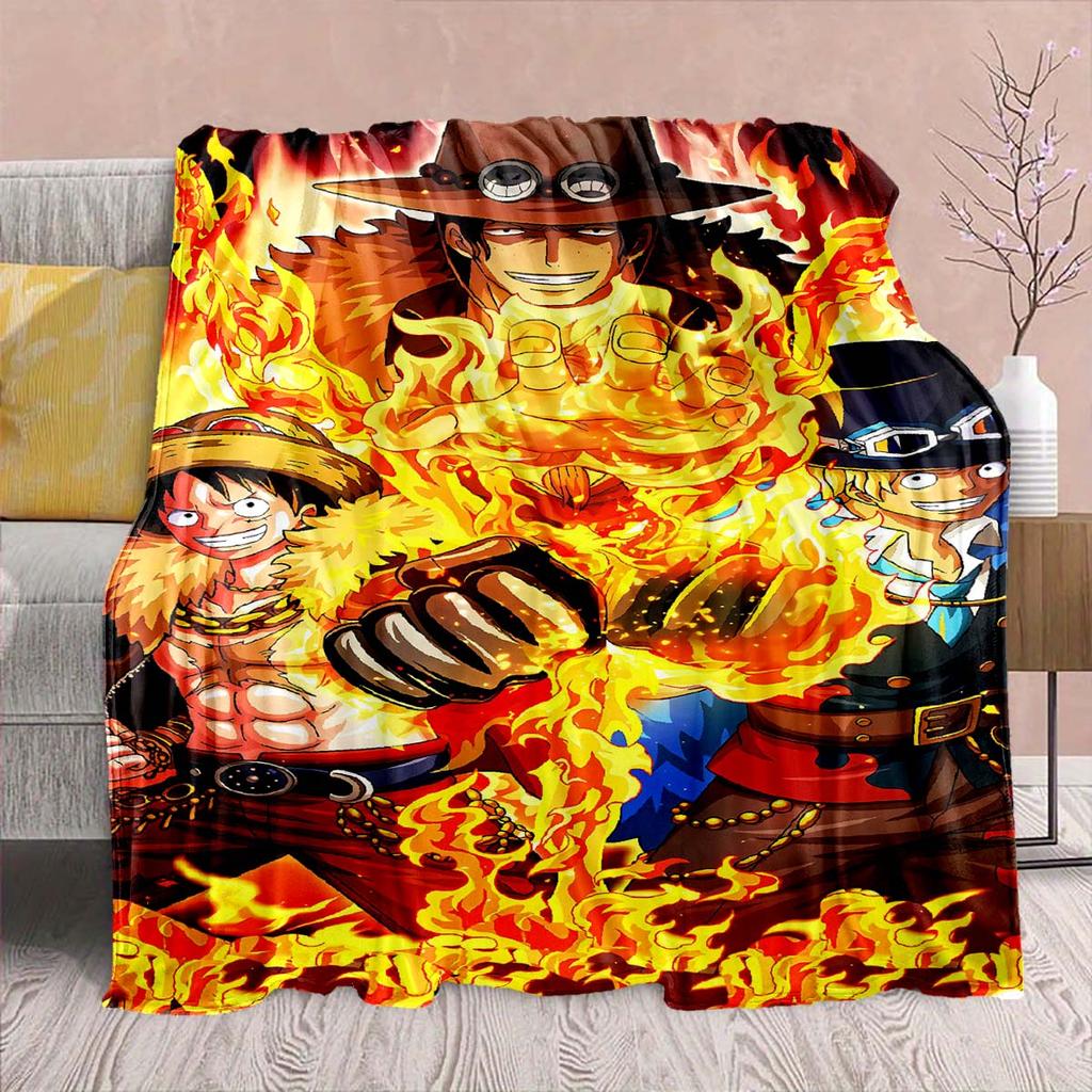 One Piece Anime Flaneldecke - Weich Warm Perfekt für Sofa, Bettwäsche Camping Reisen Büro Heimdekoration -QJY