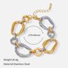 Gold Silver Color Chain Necklace Geometric Lobster Clasp Bangle New Stainless Steel Bracelet  Gifts