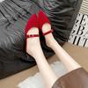 Fashion Elegant Woman Shoes 2025 Summer Plus Size Closed Toe Casual Slippers Women Fashion Pointed Toe Buckle Low Heel Women's Sandals