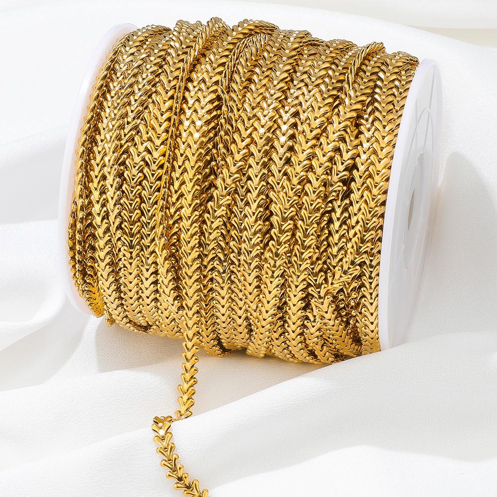 1 Meter Stainless Steel Gold Plated Chevron Bone Hollow Chains for DIY Jewelry Earrings Making Necklaces Bracelets  Accessories