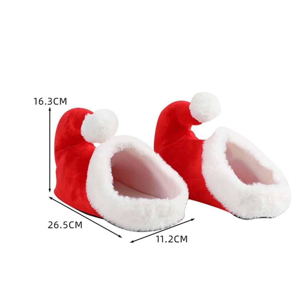

Christmas Christmas Cotton Slippers Plush Santa Claus Shoe Cute Elf Shoes Party