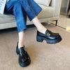 9266-27 Solid Color Platform Loafers Women's 2025 New Autumn Feeling Retro Single Shoes British Style Small Leather Shoes Women