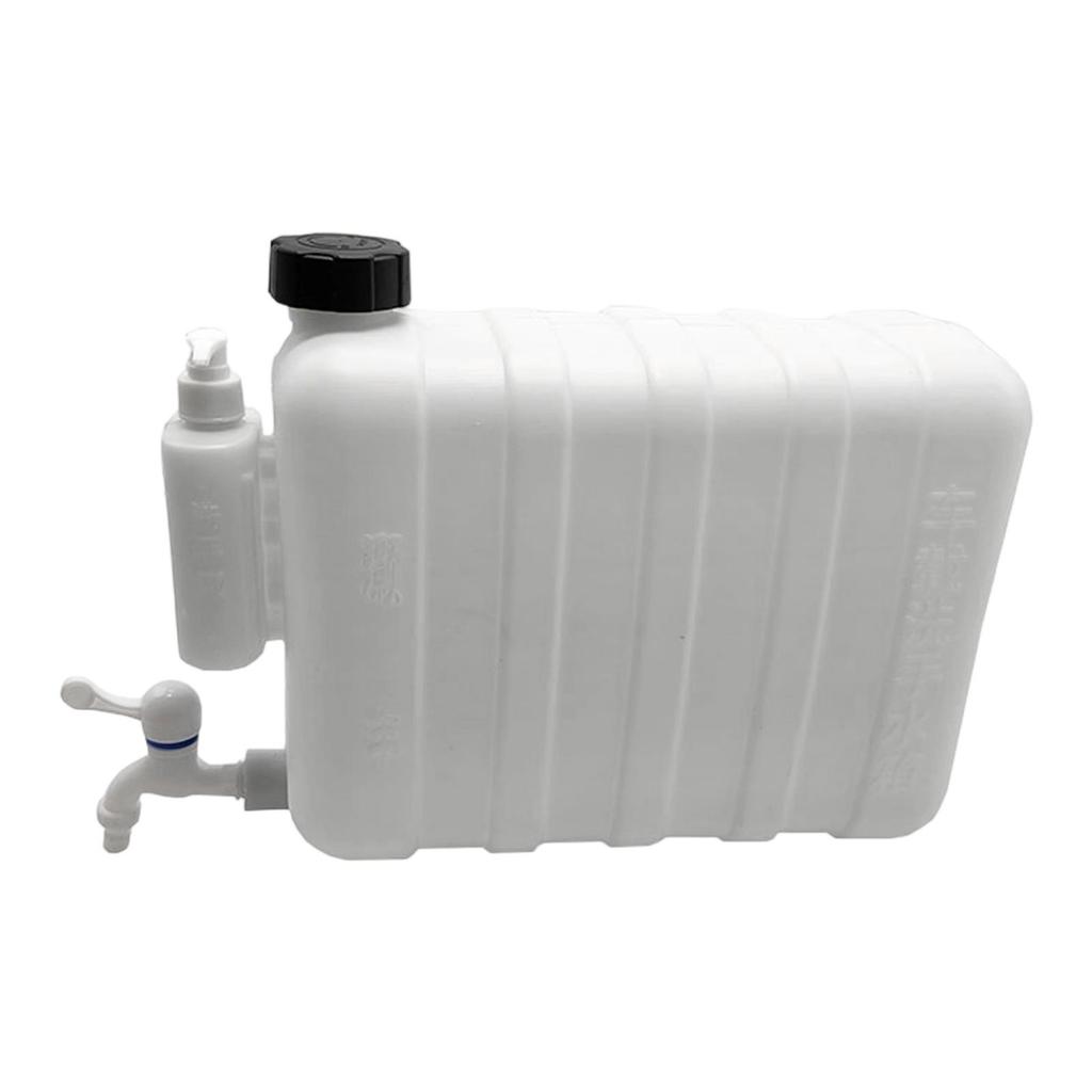 Mount Water Tank 14 Liter 18.5x11.4x6.3inch with Faucet Plastic Structure for Long Distance Drivers Accessory Multipurpose