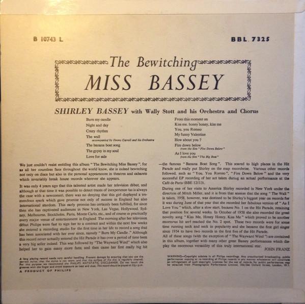 

LP Record SHIRLEY BASSEY The Bewitching Miss Bassey BBL7325 Philips 1959 UK Soundtracks Musicals Used