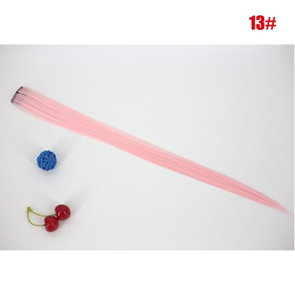 

Rainbow Color Strand Colored Clip In Hairpieces Hair Clip Synthetic Hair Long Straight Hair 13