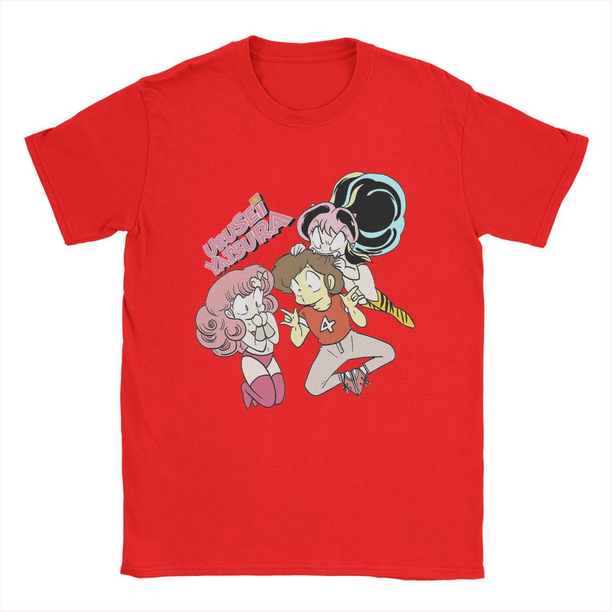 

LUM X RAN X ATARU Urusei Yatsura T-Shirts for Men Anime Awesome Cotton Tees Round Neck Short Sleeve T Shirt New Arrival Tops S