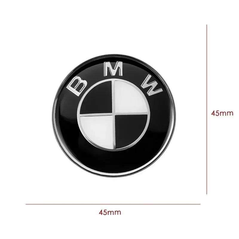 45mm Niebiesko-Czarny Węglowy Logotyp BMW Naklejka na Emblemat Kierownicy Samochodowej Do BMW E39 E46 E60 E90 E30 E36 E87 E91 E92 F10 F20 F30 X1 X3