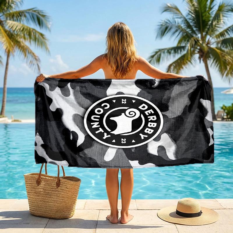 Toalla de Playa de Fútbol Derby County Suave Microfibra Toalla de Verano Secado Rápido Absorbente para Playa Piscina Viaje