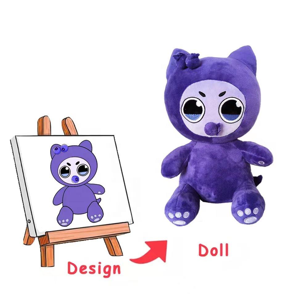 Low MOQ Custom Made Soft Polyester Stuffed Animals Plush Toy  ODM Custom Plushies Doll Perfect Birthday Gift 25cm=8 inches(Any custom size is accepted)