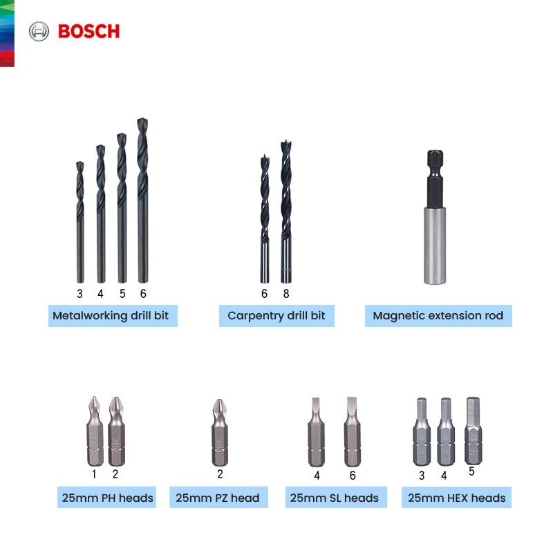 Bosch Electric Drill Bits Electric Screwdriver Bits 15 Pcs Set Suitable for Bosch Electric Drills & Screwdrivers