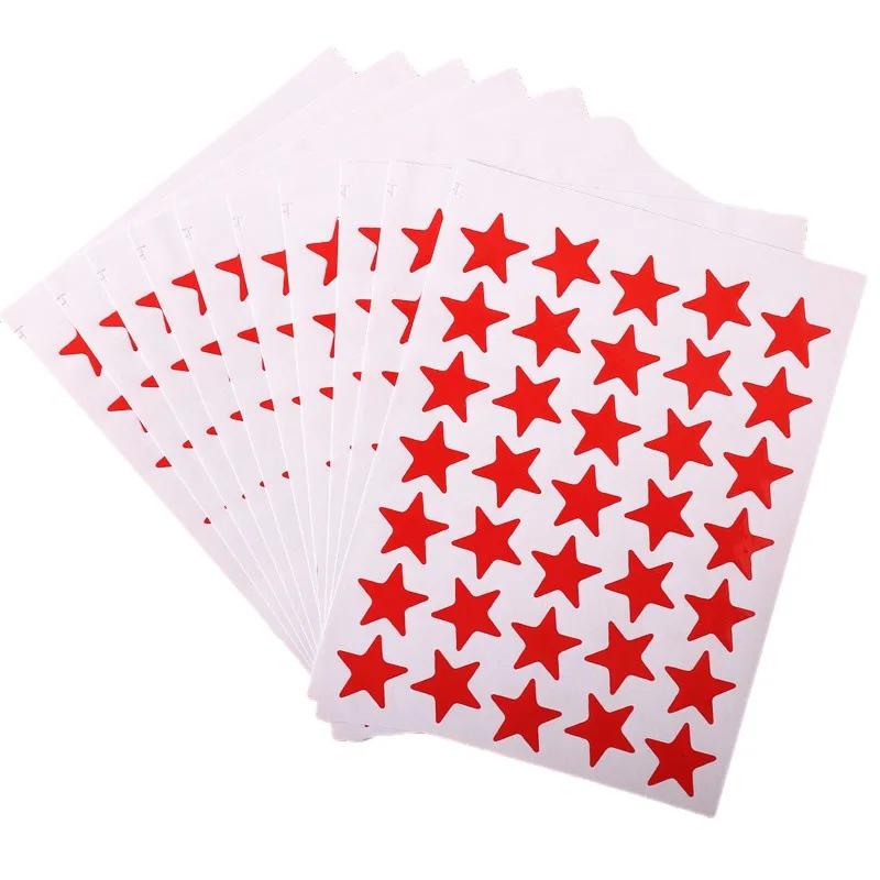 

10 Sheets/pack Different Colors Stars Stickers Gold-Plated Glitter Sticker Mother Teacher Praise Label Stickers Journal червоний