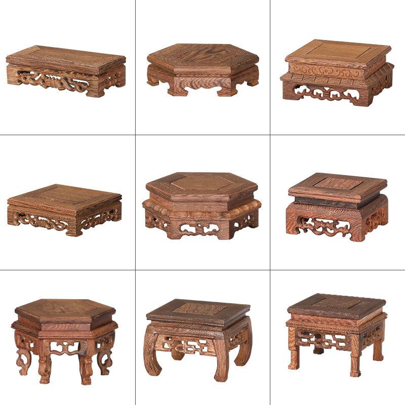 Solid Wood Display Base for Sculptures, Plants, or Ornaments