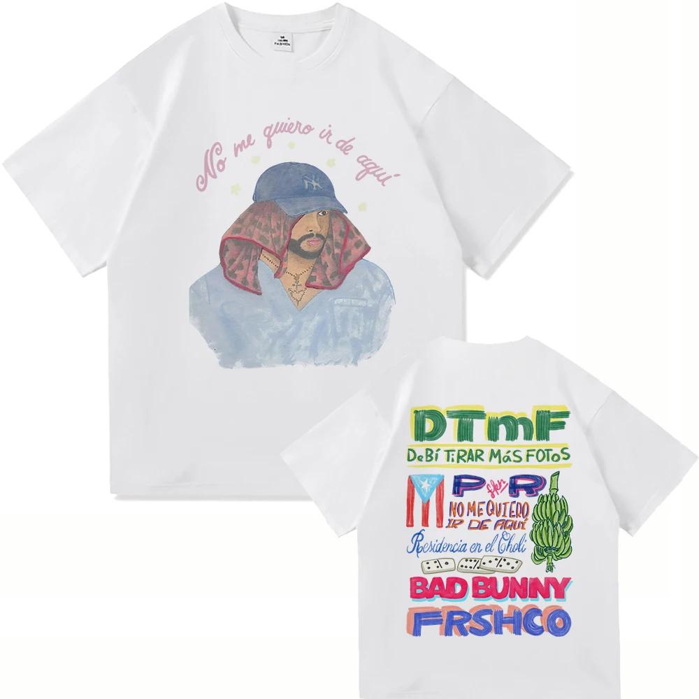 Bad Bunny DTMF Residencia Tour Футболка Мода Мужская DeBÍ TiRAR MáS FOToS Футболка Унисекс Винтажная Bad Bunny Черная Футболка для Бокса L
