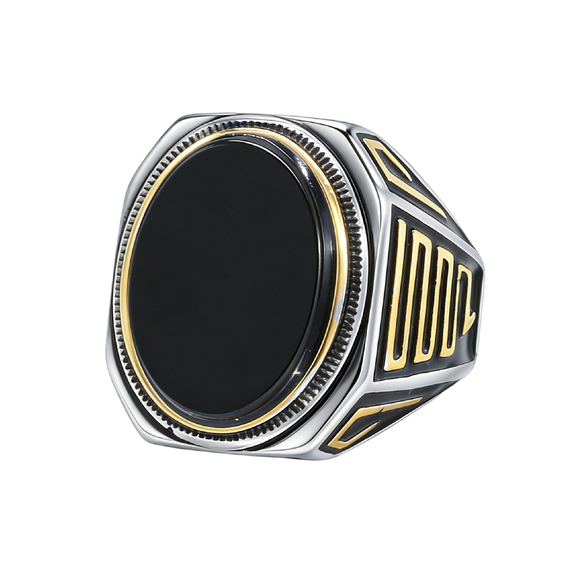

European and American Style Personalized Retro Great Wall Pattern Gemstone Men s Ring 2026 Jewelry No. 8