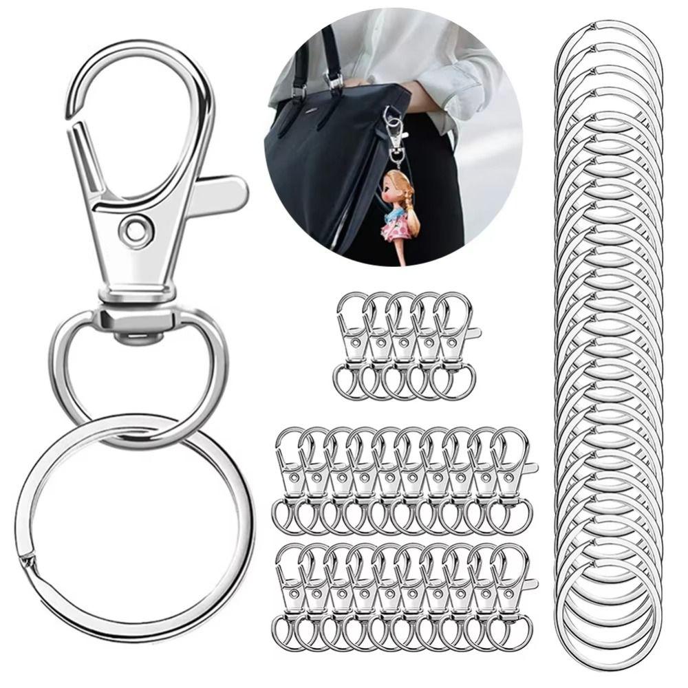 100Pcs Rust-Resistant Key Chain Clip 360 Degree Rotating Rotary Clasp Hook Gift Making