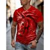 Fashion Men's Crew Neck T-Shirt 3D Color Printing Pony Short Sleeve Crew Neck Short Sleeve