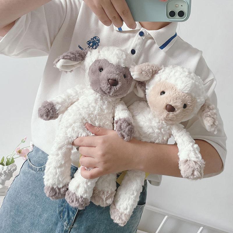 Soft Fluffy Sheep Toys Animal Stuffed & Plush Dolls 35cm Cuddly Lamb for Kids Children Gifts Appease Toys Sleeping Pillow