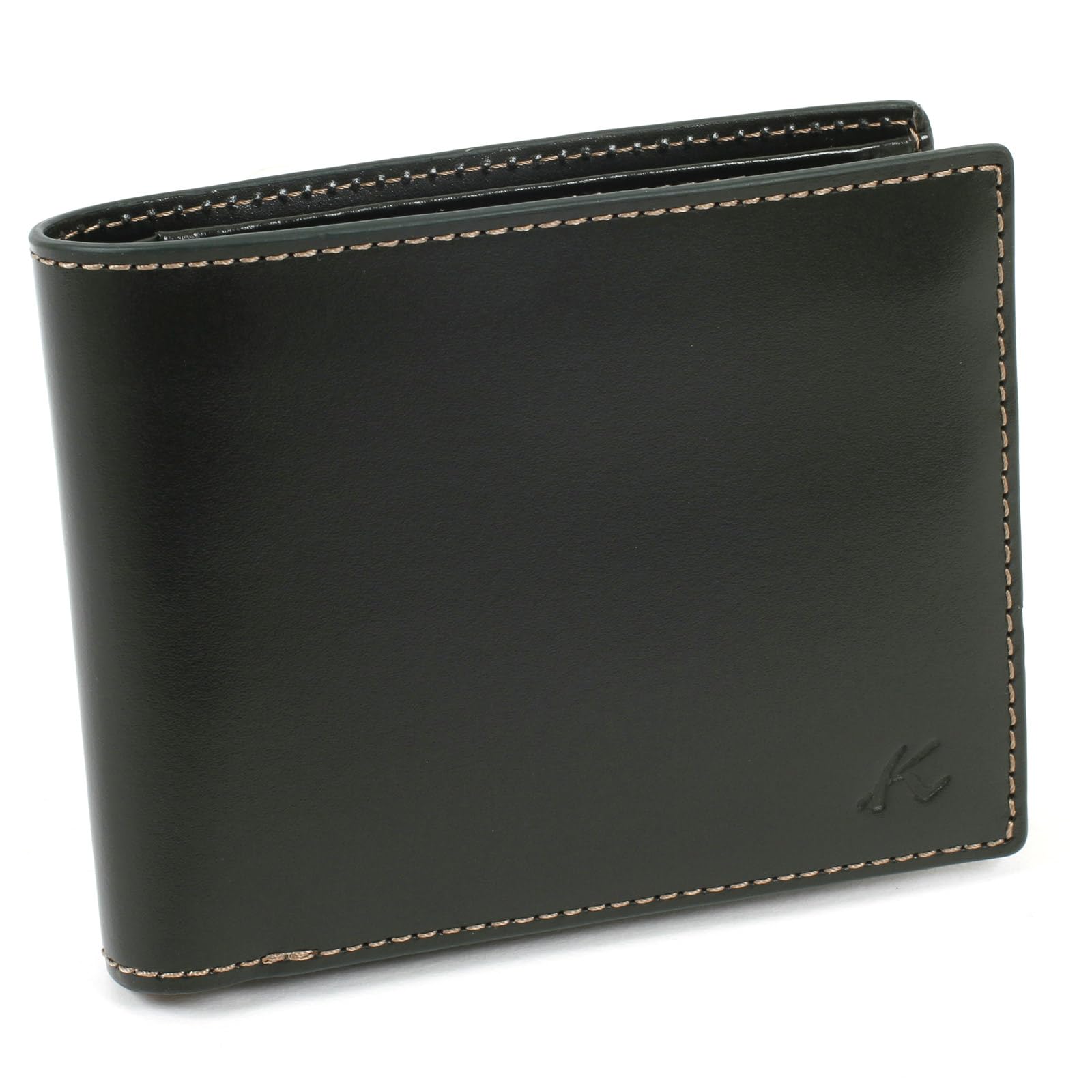 

Tanned Leather Bifold Wallet ZH0480 Dark Stitch 32441 [Kitamura] Green/Gold [Green]