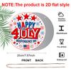 2D Flat, 1pc Round Aluminum "Happy 4th of July Independence Day" Sign, Patriotic Stars & Fireworks Metal Plaque, Red White Blue USA Flag Design