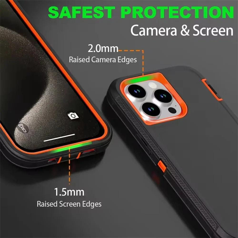 Premium 3IN1 Heavy Duty Ott Anti-Drop Phone Case For IPhone 17 16E 15 14 Plus 13 12 11 Pro Max Box Shockproof Protection Cover