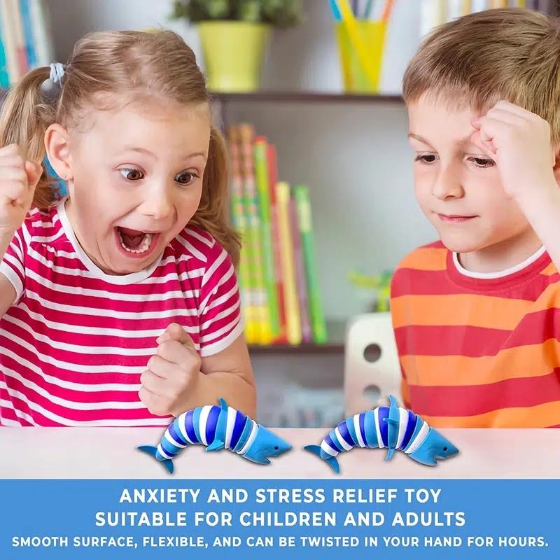 Articulated Shark Stress Reliever Hand Toy,Sensory Fidget Toy For Adults And Kids,Pressure Relief And Anti-Anxiety Desk Toy