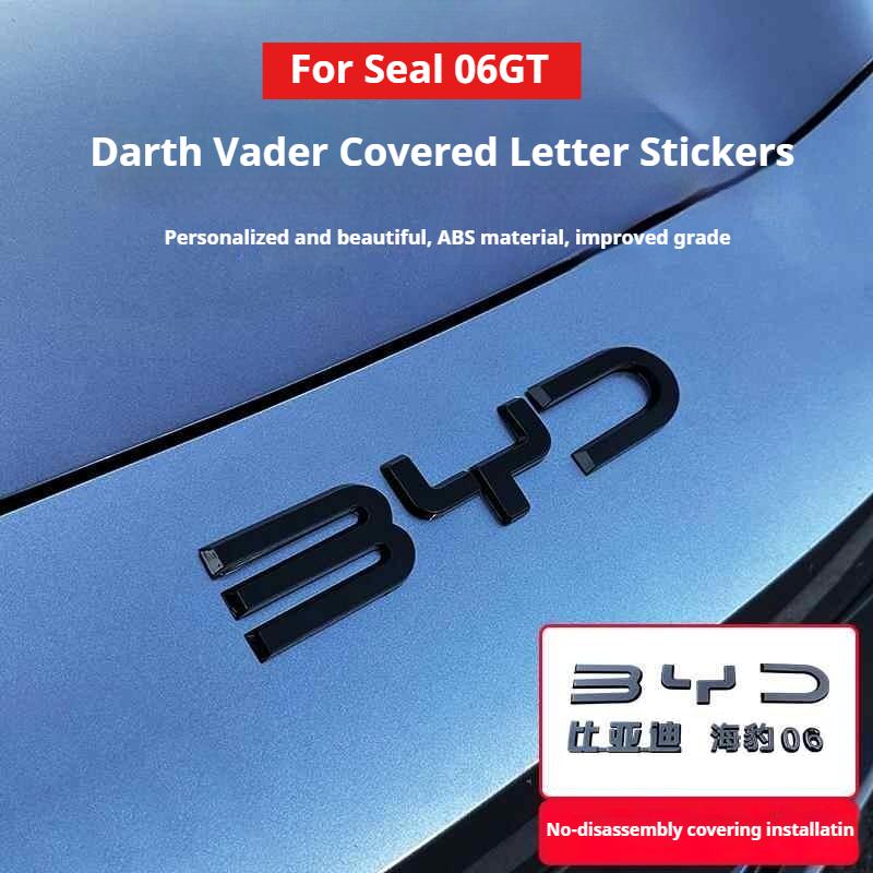 For BYD Seal 06 GT Front Emblem Modification Black Warrior Car Badge Covering Styles Logo