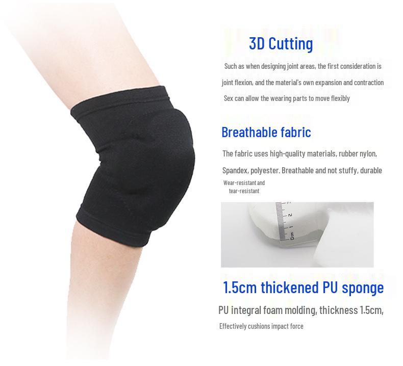 Sponge Anti-collision Knee Pads for Cycling, Ice Skating, Volleyball, Roller Skating, Basketball & Skiing with PU Shock Absorption