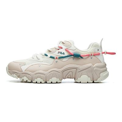 Cat Paw 2.0 Fabric Synthetic Leather Round Toe Lace-Up Low-Top Dad Sneakers Women Sneakers Off-White F12W124144FSW