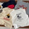 Kids Summer Cotton Cartoon Print Sleeveless T Shirt Boys Cute Vest For Toddlers And Children