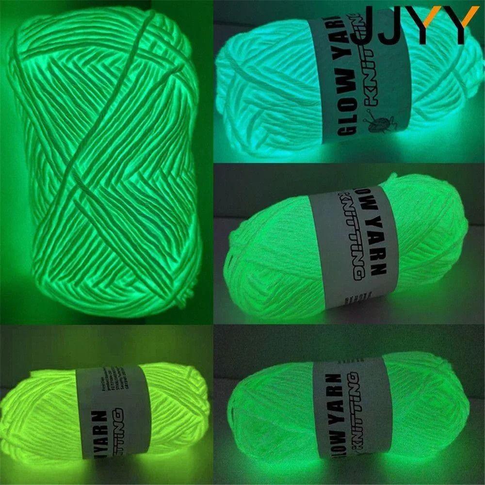 50g/roll Thread Glowing Yarn Glow In The Dark Knitted Yarn Skin-friendy Luminous Chunky Yarn  Sewing
