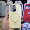 Applicable to Apple 15promax with magnetic bracket mobile phone case liquid silicone iPhone17 with fulcrum protective case