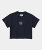 COLUMBIA UNIVERSITY Cu Big Script Women Crop S/S T-Shirts Crown Navy