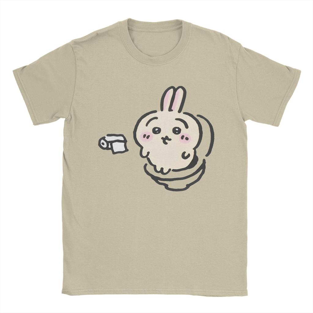 Copkfegf Chiikawa T-Shirt Men's Cotton Tops Hip Hop  Crewneck Short Sleeve