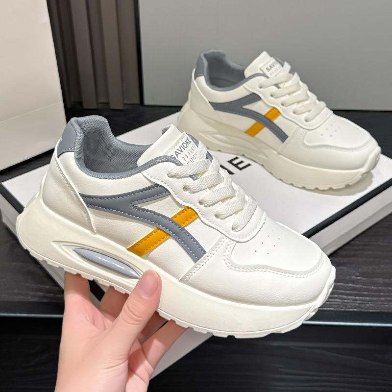 Spring and summer new leather sneakers platform casual dad shoes Forrest Gump shoes 35