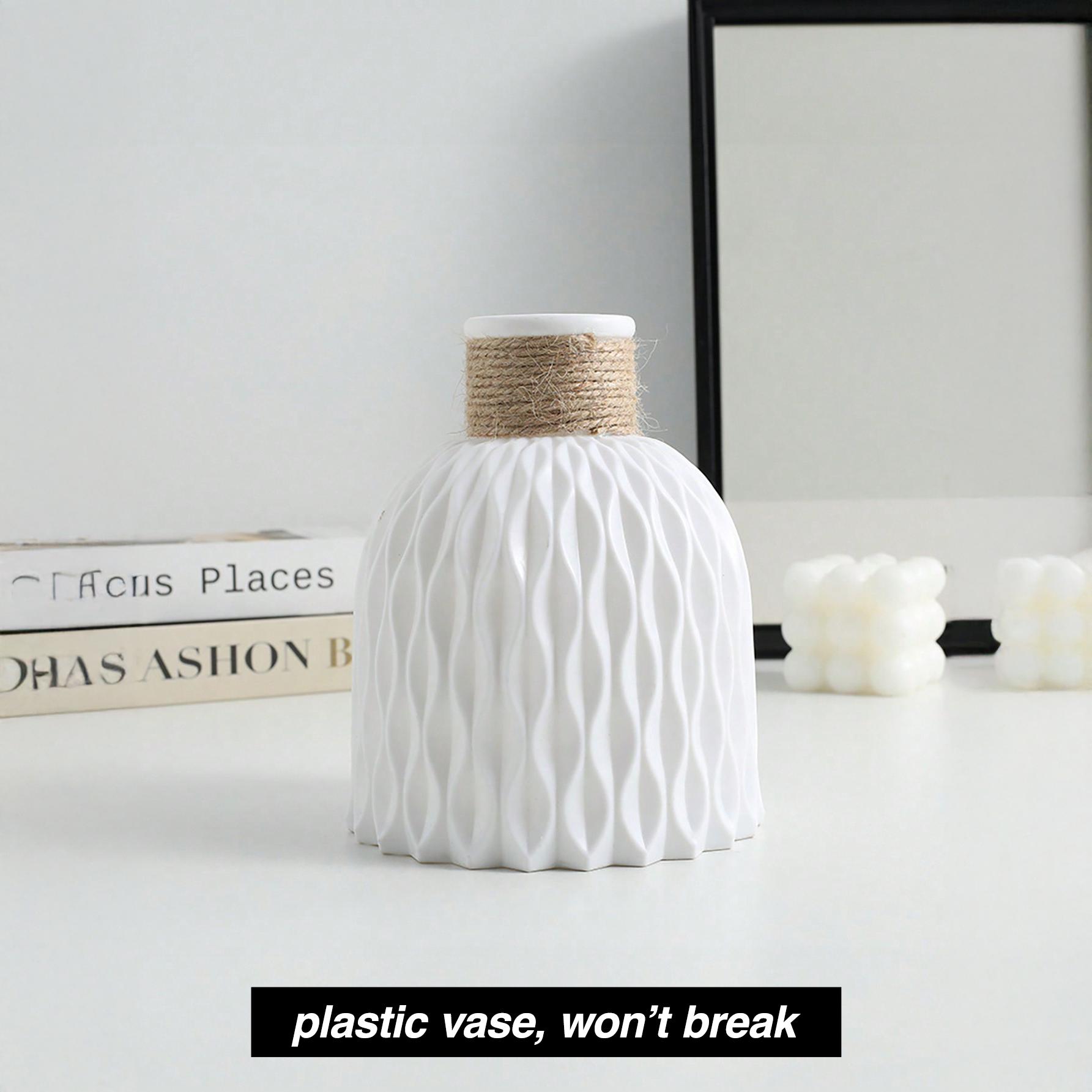 

1шт пластиковая ваза для цветов, небьющиеся вазы креативное украшение дома для свадебной вечеринки фестиваля Vase (no flowers) белый