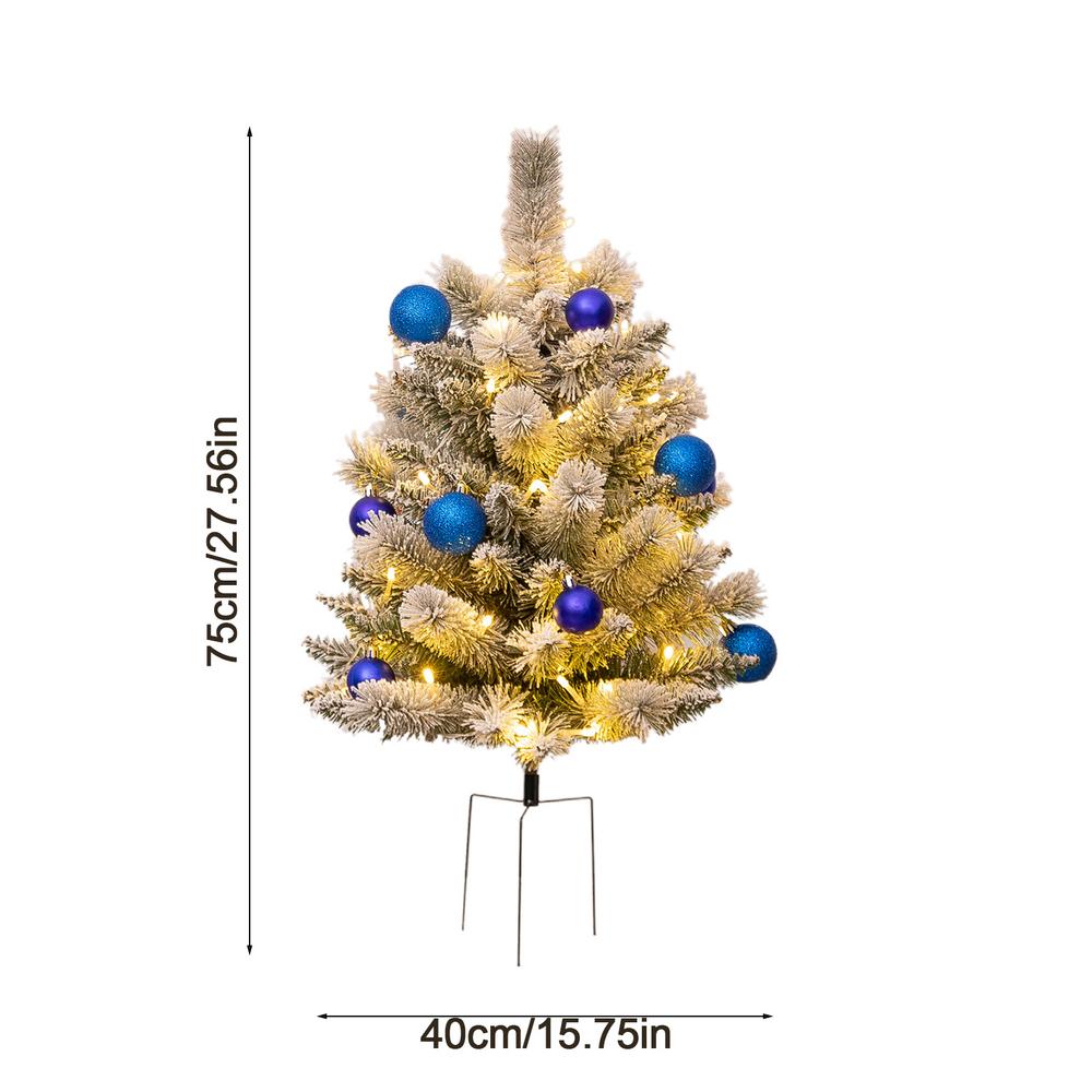 Christmas Yard Christmas Tree 2.5FT with 8 Modes Multicolor Garden Pile Light Battery Powered for Home Holiday Decoration