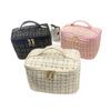 Large Capacity Makeup Bag Knitted Style Toiletry Organiser Portable Storage Bag  Travel Use