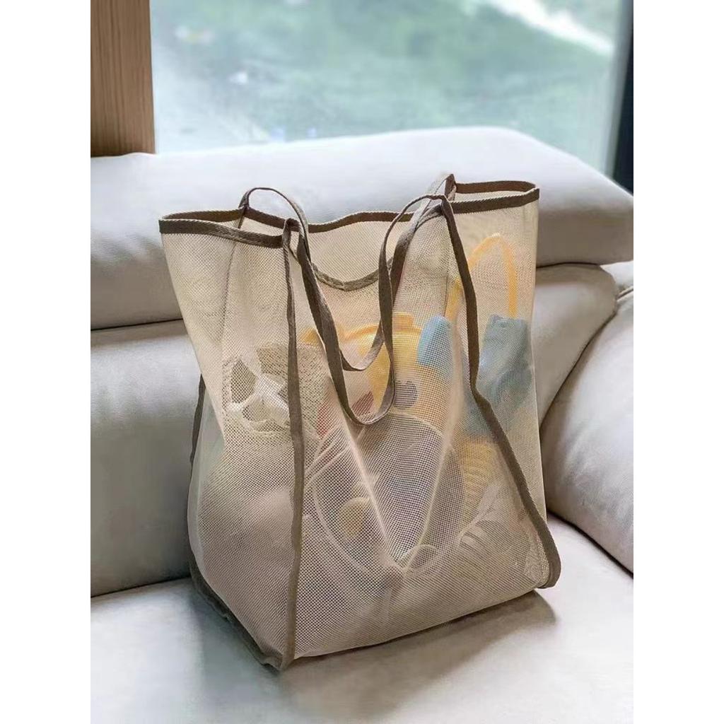 Beach Toy Bag, XL Size Beach Tote Bag, Oversized Beach Bag, Foldable Children's Toy Storage Bag, Toys, Shells, Clothing, and Towels During Beach Games