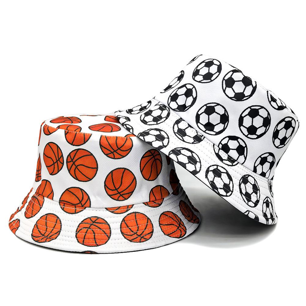 Basketball Football Pattern Bucket Hats Women Men Summer Outdoor Sunscreen Panama Baseball Game Party Celebration Decorative Ha