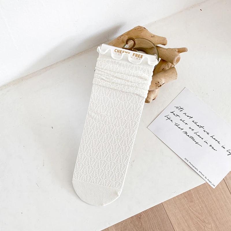 Fashion Socks For Women Cute New White Retro Lace Girl Sweet Socks Mesh Simple Women Casual Sweet Breathable Loose Socks Female