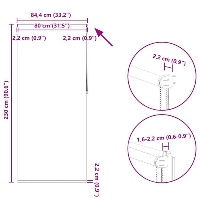 Store enrouleur occultant 80 x 230 cm crème 240145
