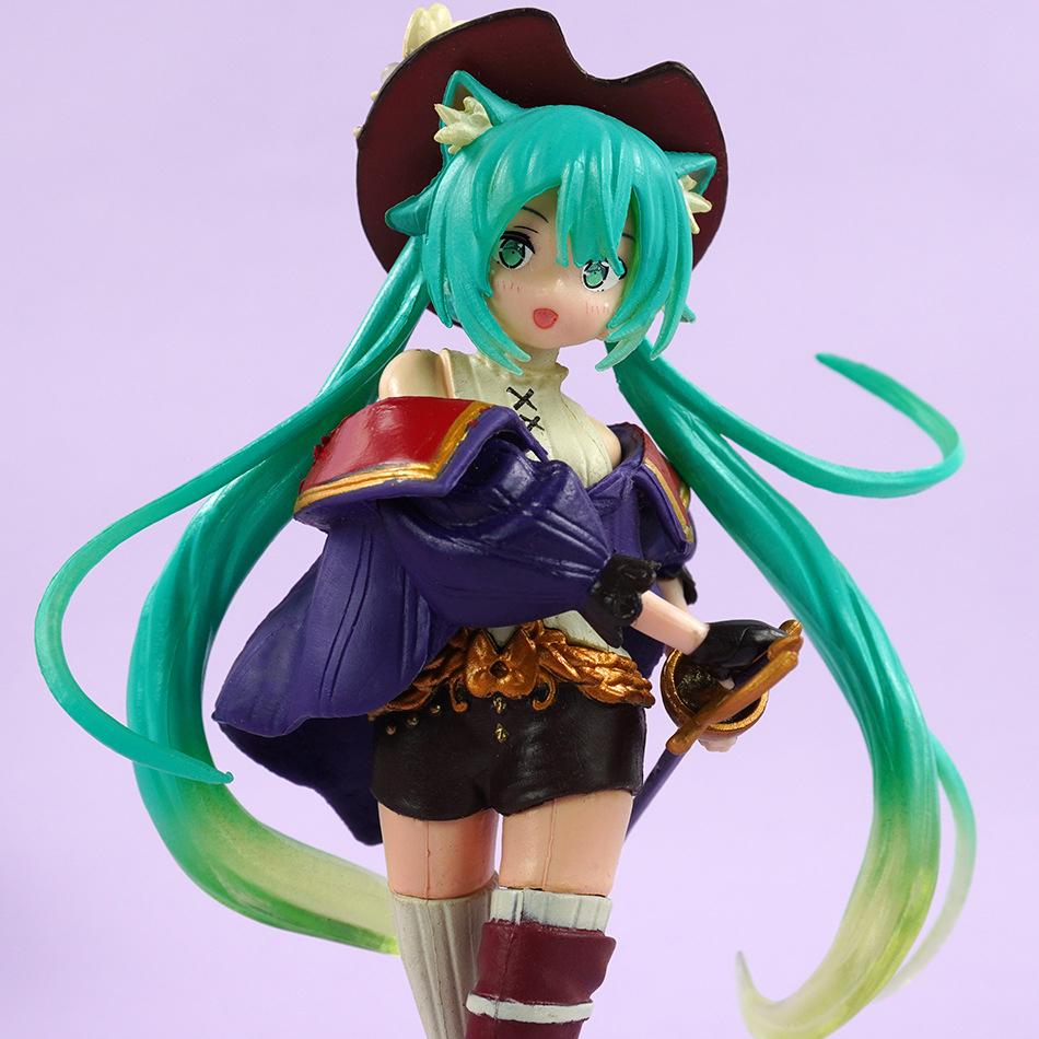Hatsune Miku Anime Figurine - Cute Desktop Action Figure 'Tale of Wonderland' Miku as Puss in Boots Kawaii Girl Model Toy Adorab