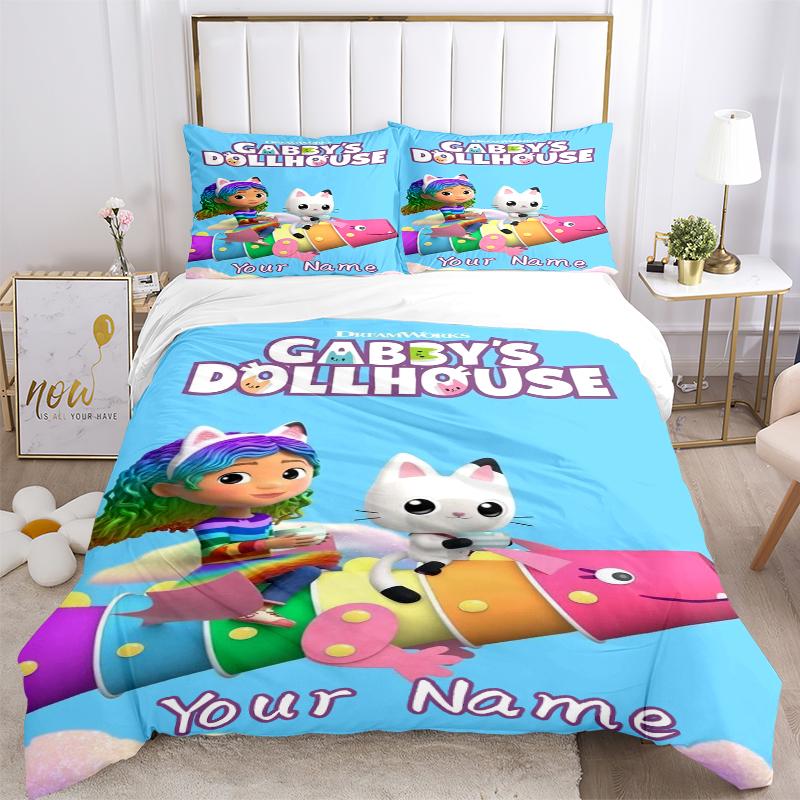Custom Textile Dollhouse Fun Bedding 3 Piece Set HD Print Duvet Cover Pillowcases for Teens Adult Bedroom Decoration