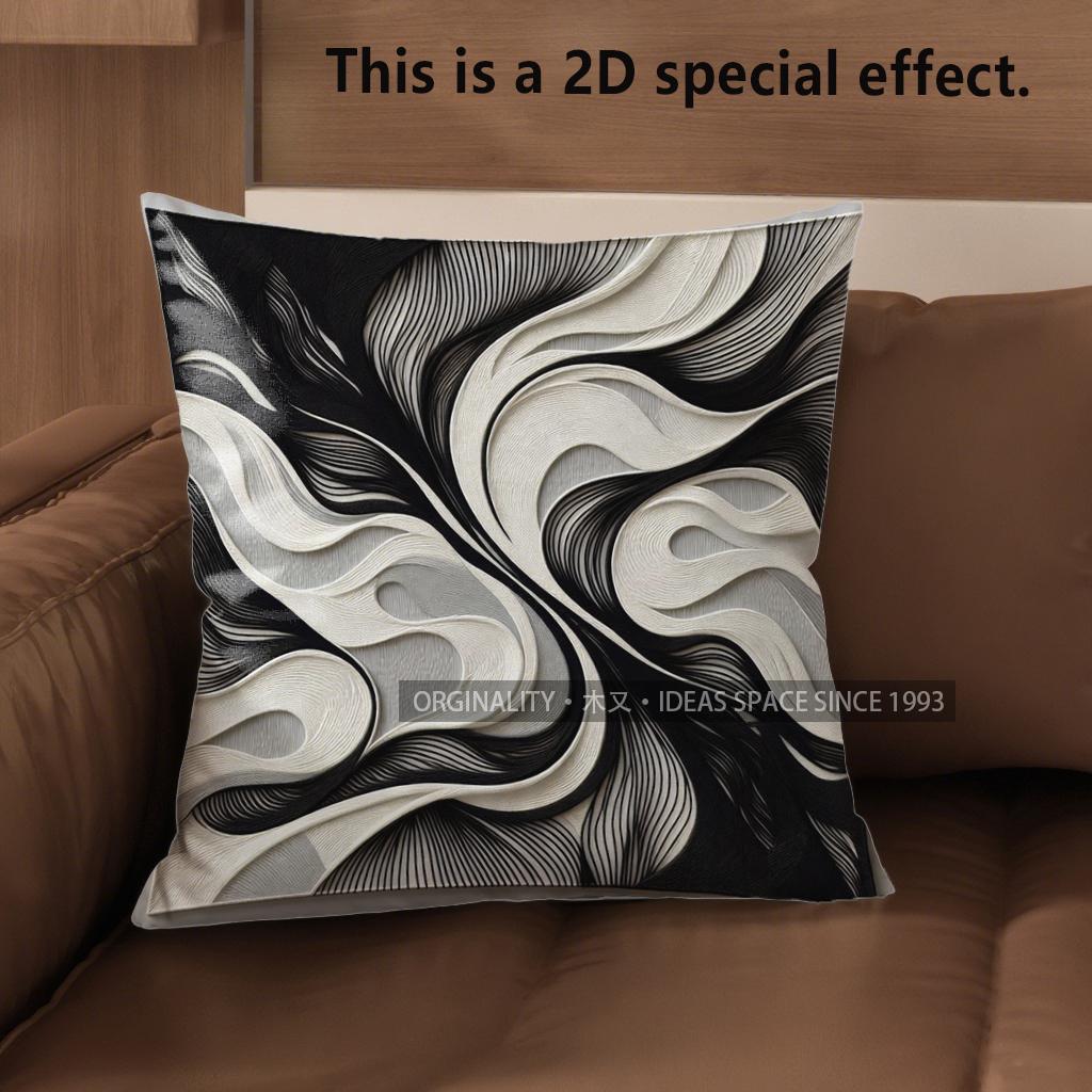 2D Modern Abstract Pattern Decorative Pillow Covers Pattern Cushion Cover Suitable For Sofa Bedroom Car Pillow Cover