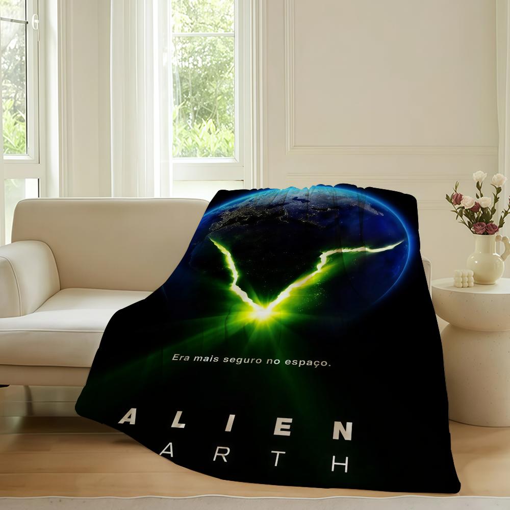 Horror movie A-Alien E-Earth Blanket For Sofa Office Bed Plane Travel Sleep Read Relax Camping Soft And Warm